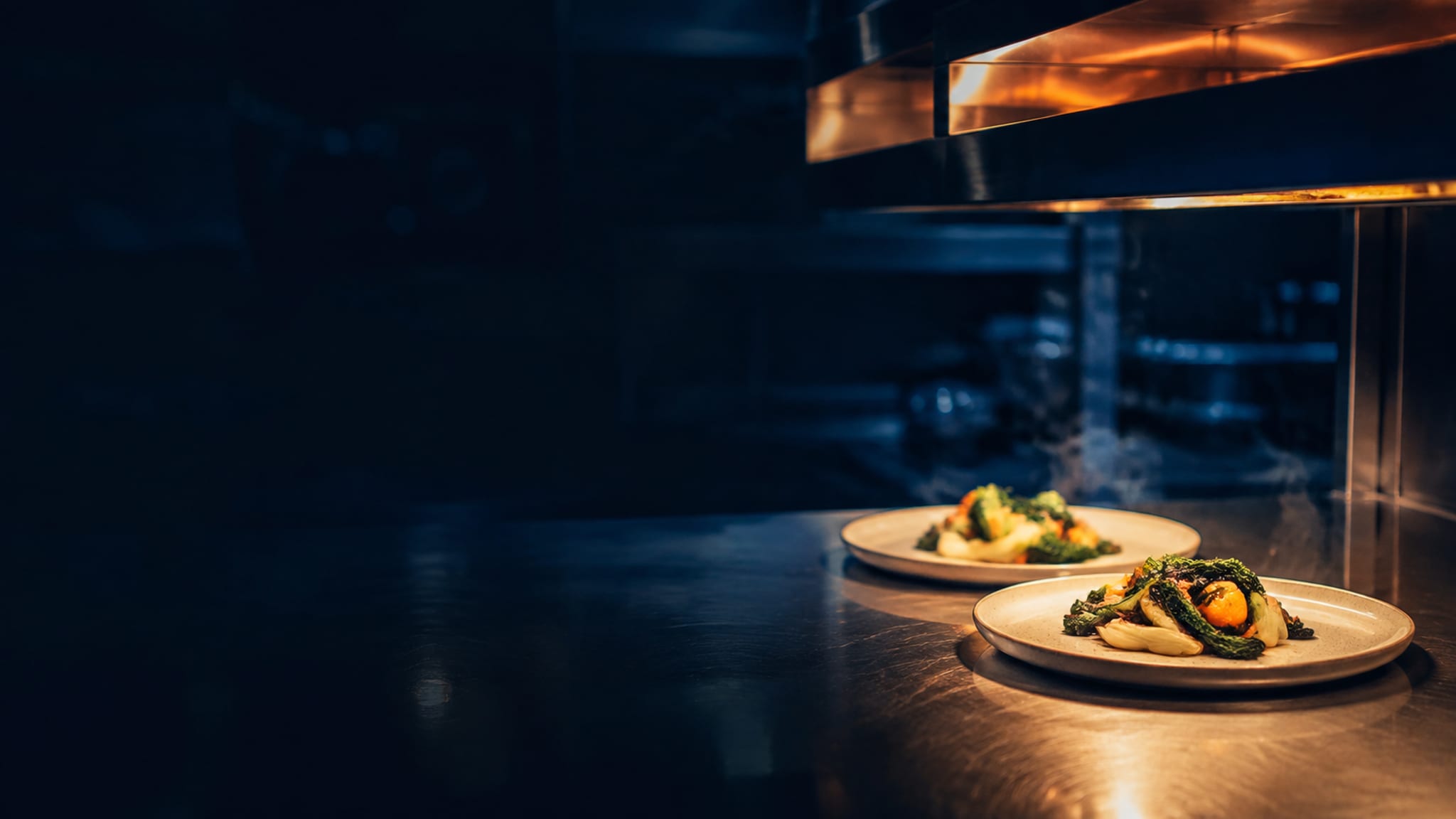 Synthetic restaurant pass paired with an illustrative mobile-order and kitchen-routing workflow.